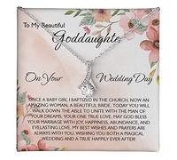 Bar Rot Collier « To My Daughter », « To My Beautiful Goddaughter » - Collier de beauté séduisante - Cadeau de mariage de la part d'une marraine - Cadeau de mariage pour filleule, Acier inoxydable