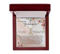 Bar Rot Collier « To My Daughter », « To My Beautiful Goddaughter » - Collier de beauté séduisante - Cadeau de mariage de la part d'une marraine - Cadeau de mariage pour filleule, Acier inoxydable