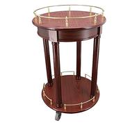 Bar Serving Cart for Hotel Business Restaurant, Bar Serving Table Kitchen Wine Storage Cart Lockable Wheels for Home R Ound Design for Kitchen, Home, Office