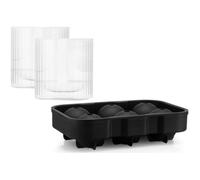 Bar set - BODUM - Douro - Plateau de glace ronde + set de 2 verres à whisky - Double paroi