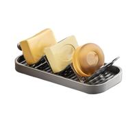 Bar Soap Holder,Carbon Steel with Drip Tray Multi-Compaartment | Decorative Bathroom Soap Hollder | for Home Bathroom Kitchen Sink Corner Counter Apartment Sponge Scrubber Brushs