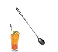 Bar Spoon - Square Head Spoons, Premium Cocktail Mixing Tool, Long 8 Inch Stainless Twisted Handle, Smooth Stirring Balance, Durable Polished Finish for Beverage Preparation | Great for iced tea glass
