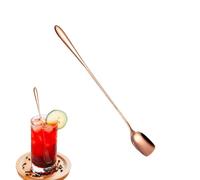 Bar Spoon - Square Head Spoons, Professional Drink Stirrer, Sleek 8 Inch Length with Twisted Rod, Easy Grip Balanced Design, Metal Build for Smooth Mixing | Perfect for cocktail shakers