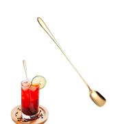 Bar Spoon - Square Head Spoons, Professional Drink Stirrer, Sleek 8 Inch Length with Twisted Rod, Easy Grip Balanced Design, Metal Build for Smooth Mixing | Perfect for cocktail shakers