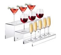 Bar Stand - Rack D'organisateur D'alcool En Acrylique, Étagère D'affichage À 3 Niveaux | Étape Étape Étape De Stockage Des Boissons, Support De Comptoir D'alcool, Organisateur D'étagère À Boisson Tran
