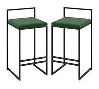 Bar Stool Industrial Farmhouse Barstool with PP Seat, Cafe Pub Kitchen Counter Dining Room Breakfast Bar Chair (White-2ps)