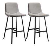 Bar Stool Industrial Farmhouse Barstool with PP Seat, Cafe Pub Kitchen Counter Dining Room Breakfast Bar Chair (White-2ps)