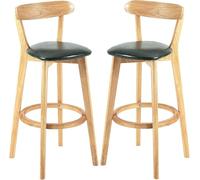 Bar Stool Industrial Farmhouse Barstool with PP Seat, Cafe Pub Kitchen Counter Dining Room Breakfast Bar Chair (White-2ps)