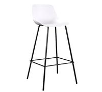 Bar Stool Industrial Farmhouse Barstool with PP Seat, Cafe Pub Kitchen Counter Dining Room Breakfast Bar Chair (White-2ps)
