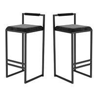 Bar Stool Industrial Farmhouse Barstool with PP Seat, Cafe Pub Kitchen Counter Dining Room Breakfast Bar Chair (White-2ps)