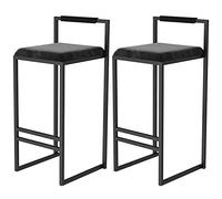 Bar Stool Industrial Farmhouse Barstool with PP Seat, Cafe Pub Kitchen Counter Dining Room Breakfast Bar Chair (White-2ps)