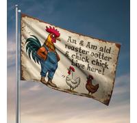 Bar Stuff For Man Cave An Old Rooster And His Chick Live Here! Drapeau vintage Décoration d'intérieur amusante (60 x 90 cm)
