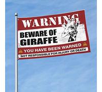 Bar Stuff For Man Cave Beware Of Giraffe Flag Dorm Room Funny Windsocks Outdoor (60 x 90 cm)