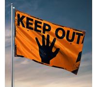Bar Stuff For Man Cave Keep Out : Panneau d'avertissement avec silhouette de main Drapeau vintage Décoration d'intérieur amusante (120 x 180 cm)