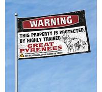 Bar Stuff For Man Cave Warning This Property Is Protected By A Highly Trained Great Pyrenees Flag Dorm Room Funny Windsocks Outdoor (30 x 45 cm)