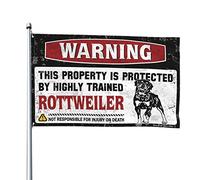 Bar Stuff For Man Cave Warning This Property Is Protected By A Highly Trained Rottweiler Flag Dorm Room Funny Windsocks Outdoor (152 x 244 cm)