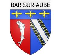 Bar-sur-Aube 10 ville Stickers blason autocollant adhésif - Taille : 4 cm
