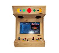 Bar-Top Arcade rétro San-J | Fait à la main en bois - 2 joueurs (style bois)