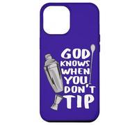 Bar Work God Knows When You Don't Tip Funny Citation Barman Coque pour iPhone 12 Pro Max