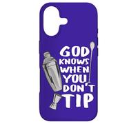 Bar Work God Knows When You Don't Tip Funny Citation Barman Coque pour iPhone 17