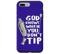 Bar Work God Knows When You Don't Tip Funny Citation Barman Coque pour iPhone 7 Plus/8 Plus