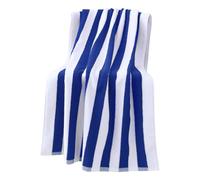 BAr112 Grande serviette de plage en velours teint en fil pour adulte Bleu 70 x 150 cm