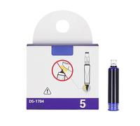 BAr128 Lot de 5 cartouches d'encre rechargeables non thermiques effaçables avec corps bleu et transparent 5 ml BAr128 (B, 5 cm)