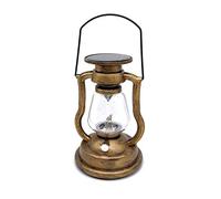 Barabesty Lanterne solaire rétro à sans flamme vacillante pour jardin, cour, doré