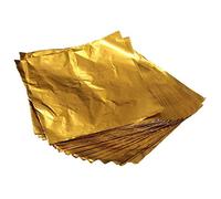 Barabesty Lot de 100 emballages carrés en papier d'aluminium Doré
