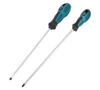 Barabesty Lot de 2 tournevis plats de 30,5 cm de long avec manche en caoutchouc
