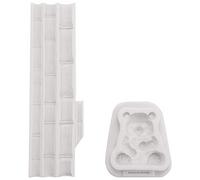 Barabesty Moule en silicone en forme de panda en bambou pour décoration de gâteaux