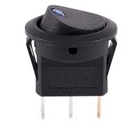 Barabesty Onduleur LED 12V Interrupteur à bascule rond SPST ON-OFF pour bateau voiture Bleu