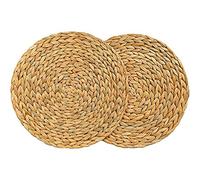 Barabesty Set de table rond en jacinthe d'eau en osier tissé de qualité, 38 cm