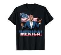 Barack Obama Merica Rock Drapeau américain patriotique 4 juillet T-Shirt