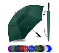 Baraida Grand parapluie de golf 157/172,7/183 cm, extra large surdimensionné à double auvent ventilé, coupe-vent, imperméable, à ouverture automatique pour homme, femme et famille (172,7 cm, vert
