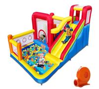 Baralir Château Gonflable pour Toboggan - Plaisir de Jeu sûr avec Ventilateur, Toboggan et Mur d'escalade, pour l'intérieur et l'extérieur
