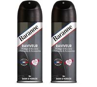 Baranne Aérosol Raviveur Noir | Protège, Ravive et Imperméabilise | Couleur Noir | Chaussures et Accessoires | Daim et Nubuck | 200 mL (Lot de 2)