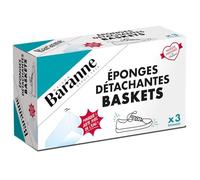 Baranne - Eponges Magiques Super Détachantes - Entretien et Baskets Blanches Cuir - Anti-Tâches & Traces - X3 éponges