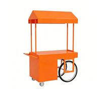 Baraque de Marché, Étal Portable avec Toit et Roulettes Verrouillables, Stand Mobile de Snacks pour Marchés, Foires de Rue, Festivals et Événements(Orange,39x28x79in/100x70x200cm)