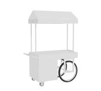 Baraque de Marché, Étal Portable avec Toit et Roulettes Verrouillables, Stand Mobile de Snacks pour Marchés, Foires de Rue, Festivals et Événements(White,39x28x79in/100x70x200cm)