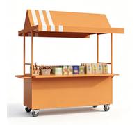 Baraque de Marché Portable avec Auvent et Roues Verrouillables