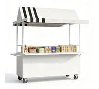 Baraque de Marché Portable avec Auvent et Roues Verrouillables
