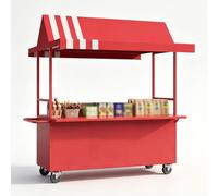 Baraque de Marché Portable avec Auvent et Roues Verrouillables