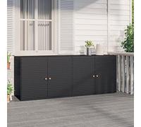 BaraSh Armoire de Rangement Jardin Noir 198x55,5x80 cm Résine tressée,Armoire De Jardin Exterieur,Abri De Jardin,Meuble Exterieur Rangement