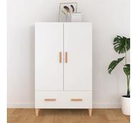 BaraSh Buffet Blanc 70x31x115 cm, Bois d'ingénierie, Moderne, Salon, Salle à manger