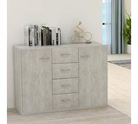 BaraSh Buffet Gris béton 88x30x65 cm Aggloméré,Buffet De Cuisine Moderne,Meuble Chambre,Buffet Salon