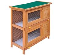 BaraSh Clapier d'extérieur Enclos pour Petits Animaux 4 Portes Bois,Cabane Lapin,Grande Cage Lapin