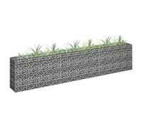 BaraSh Lit Surélevé à Gabion en Acier Galvanisé 270x30x60 cm - Jardinière de Jardin