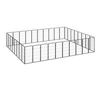 BaraSh Parc pour Chien 36panneaux Noir 50x100cm Acier Enduit de Poudre,Parc Chien Interieur,Parc A Chiot,Cloture Chien