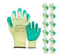 Baratec Lot de 12 gants de travail, gants en latex, gants de jardinage
